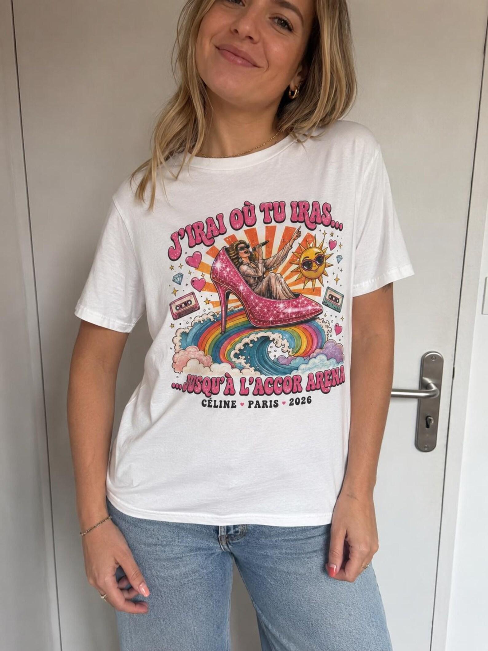 T-Shirt Céline Dion - j irais ou tu ira Paris 2026 - Cadeau Fan Céline - T-Shirt Concert La Défense Arena 90s 3XL