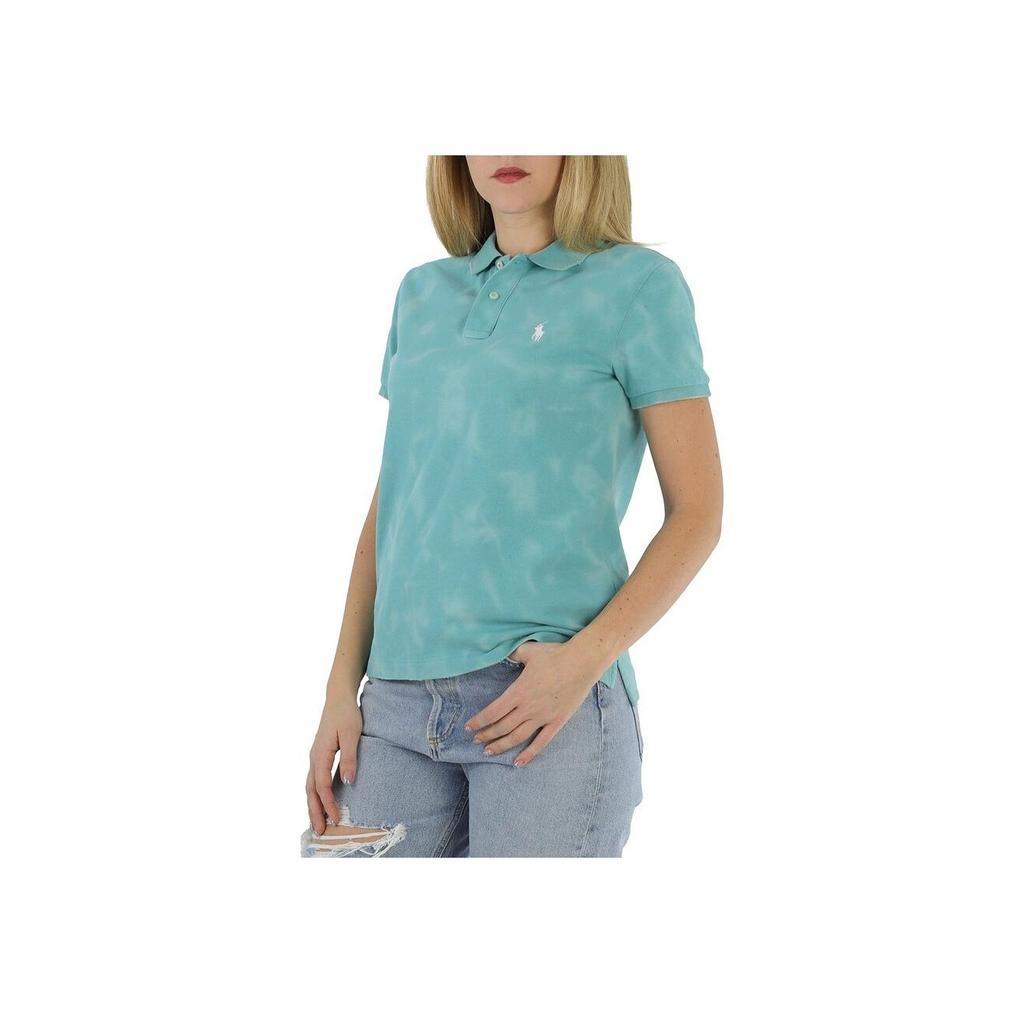 Polo Ralph Lauren Logo Embroidered Slim Fit Short Sleeve Polo Shirt Women tops Green 211792051-002