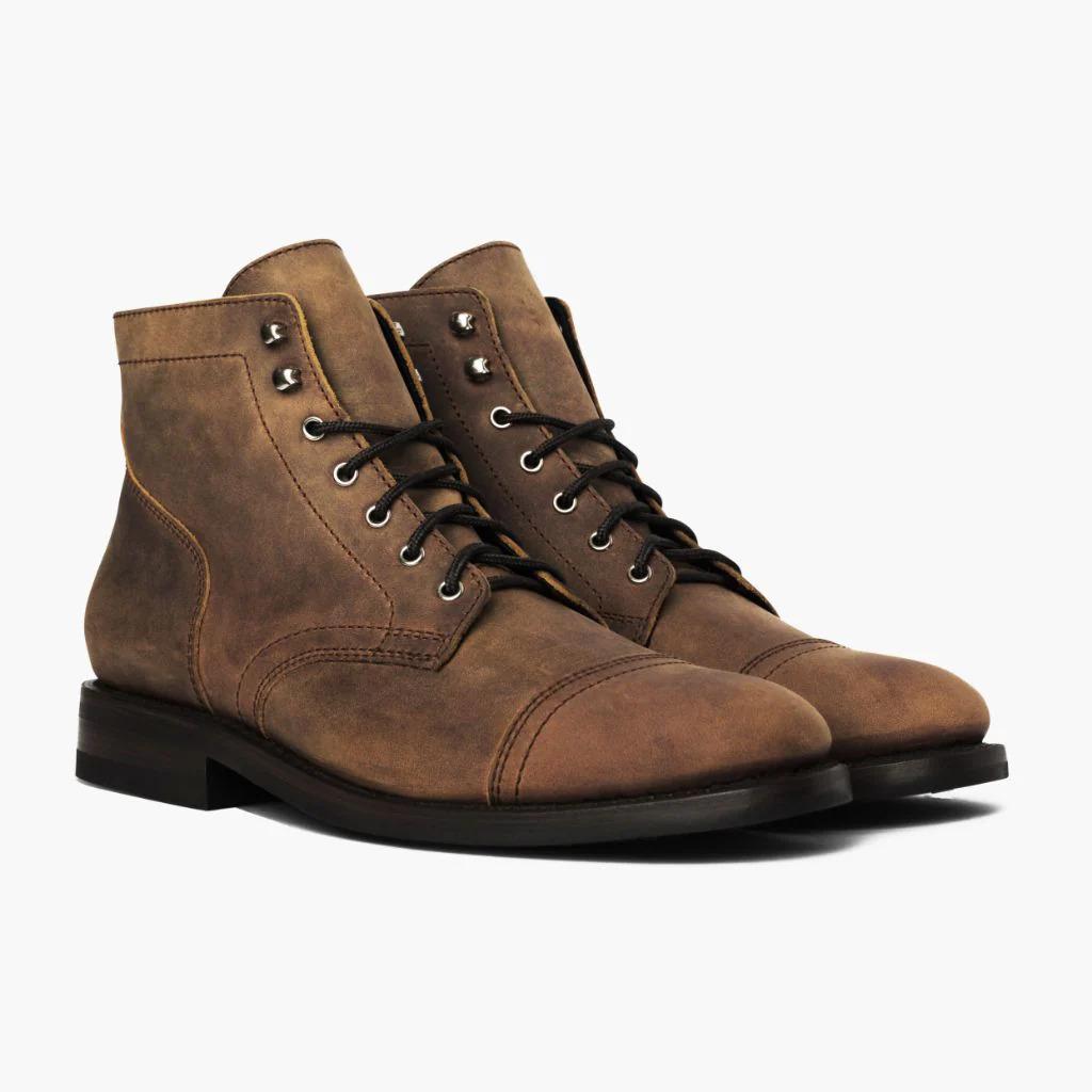 TEMU American retro round head tooling Martin boots high-top locomotive shoes men's shoes