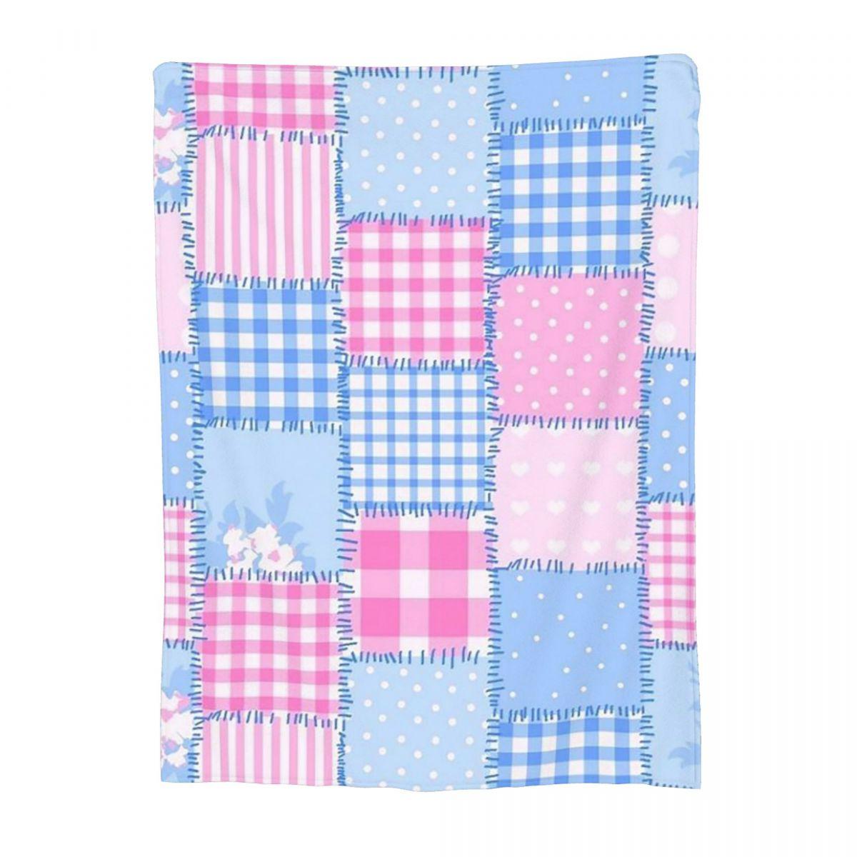 

Patchwork Quilt By Tea With Xanthe Blanket Soft Warm Flannel Throw Blanket Bedding for Bed Living room Picnic Travel Home Sofa 80x120cm