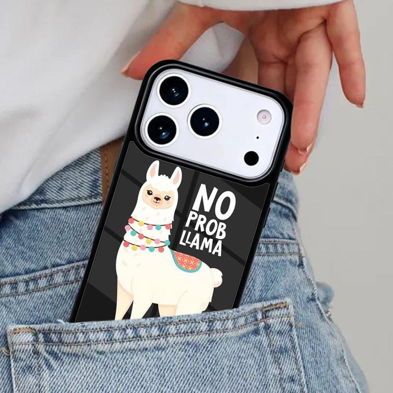 Happy Lama Travel No Prob Llama Phone Case for iPhone 16e 15 14 13 12 17 Pro Max Plus Air 17pro Cover Coque