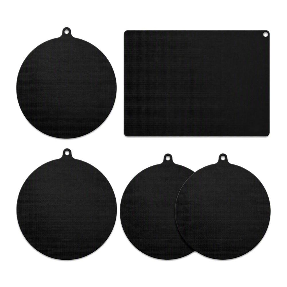 5PCS Round Heat Insulated Pad Black Scratch Proof Pad Cook Top Non Slip Pad Stove Top Protection