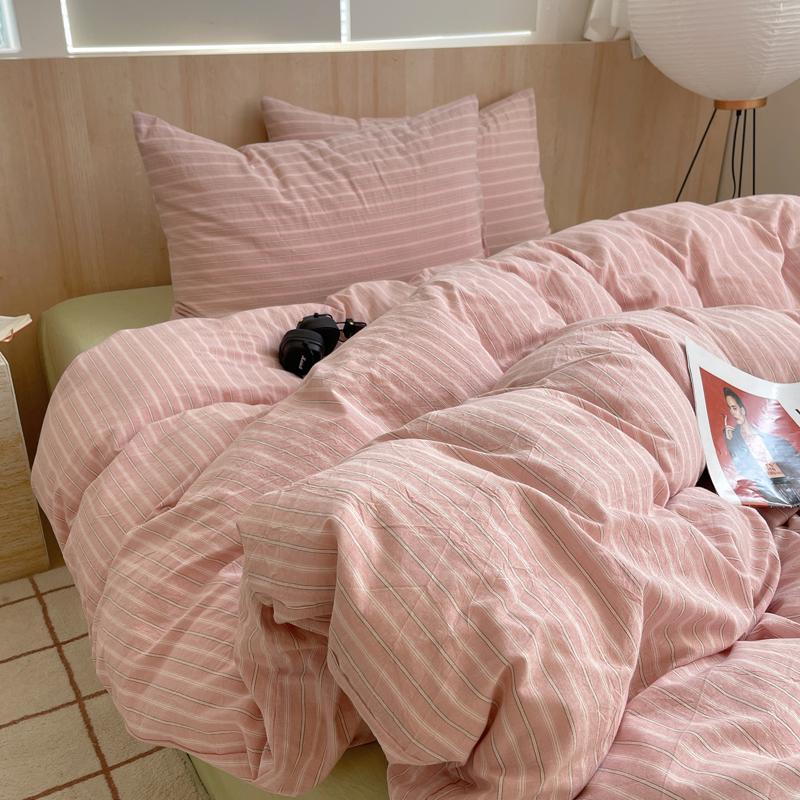 

Cotton Gentle Bedding Collection Stripe Printing Duvet Cover featuring Pillow Case Bedclothes Bedspread Pillowcases Comforter Sets 150x200cm 3pcs