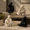 3D Printed Dog Figurine Cute Canine Statues Crafts Desktop Use Boy And Dog Statues  Home Decoration