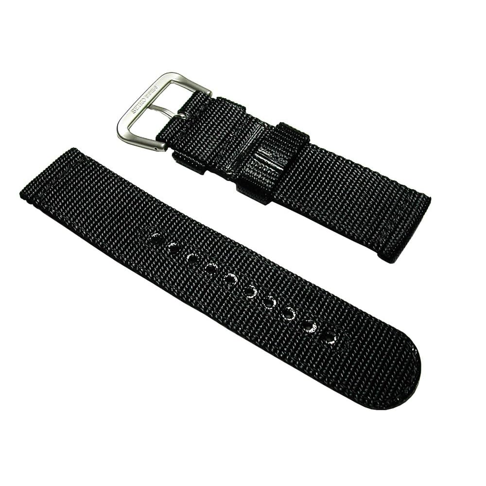 [Seiko] SEIKO SNZG15JC Genuine Nylon Strap Band 22mm 4A211AL Black