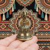 Elegante Retro-Bronze Handgefertigte Metall-Windspiel-Uhr Heilende Messing-Handglocke Messingglocken-Verzierungen Vintage-Messingglocke mit klassischem Rautenmuster