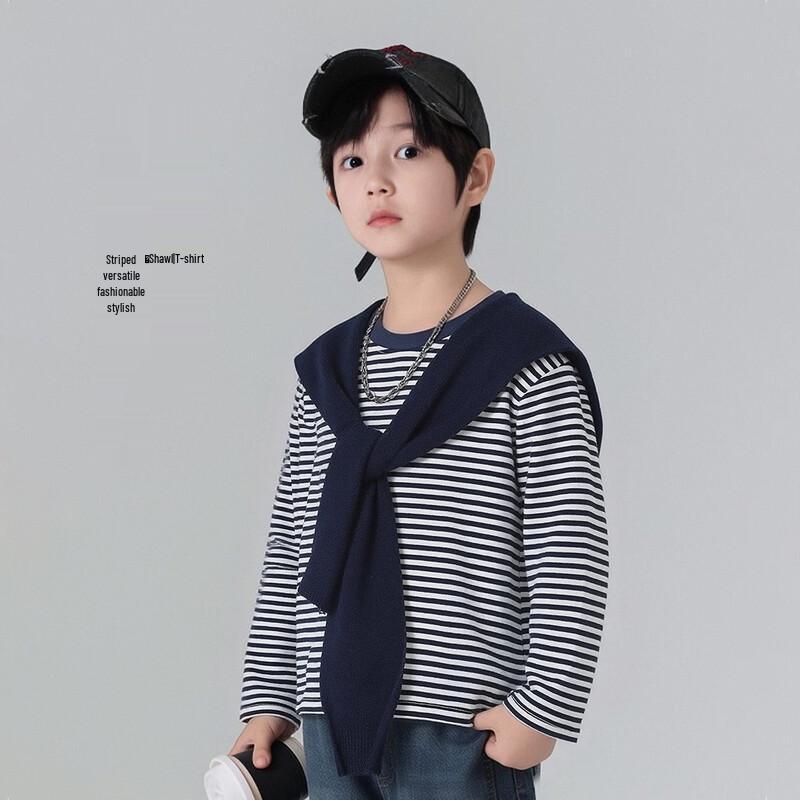 Boys  Fashion Round Neck Long Sleeve T-Shirt 110