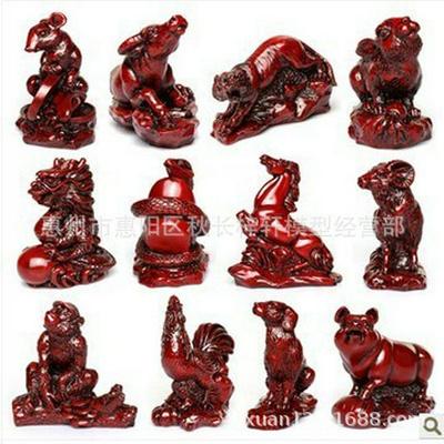 12 Statuette Animali dello Zodiaco: Topo, Bue, Tigre, Coniglio, Drago, Serpente, Cavallo, Capra, Scimmia, Gallo, Cane, Maiale - Tutti i Segni Disponibili