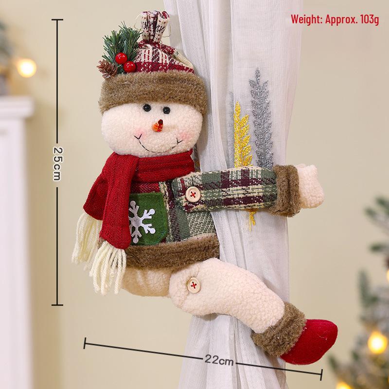 Kreative Weihnachts-Raffhalter: Schneemann & Alter Mann Cartoon Ornamente
