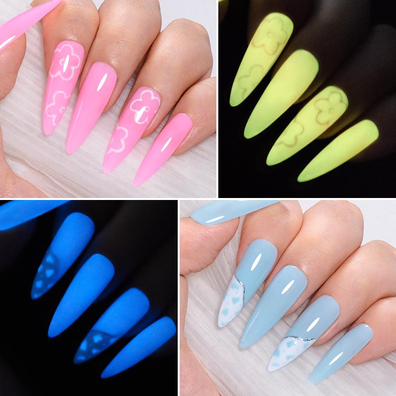 MTSSII 7ml Luminous Rubber Base Gel Odblaskowy brokatowy żelowy lakier do paznokci Świecący w ciemnym niebieskim zielonym błyszczącym cekinie Półtrwały lakier żelowy UV LED