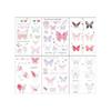 6pcs Crayon Tattoo Stickers Colorful Butterfly Tattoo Girl Fairy Long Waterproof Stickers Stick S9M6