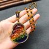 New Color Colored Glass Guanyin Buddha Pendant Necklace in Various Styles for Autumn and Winter