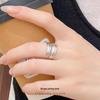 Cui Yan S925 Sterling Silver Korean Retro Cross Ring for Women - Wide Band Niche Design for Index Finger.