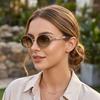 European and American fashion new retro trend sunglasses high-end diamond round sunglasses street shooting versatile personalized glasses