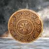 60,96 cm Wikingerschild Vegvisir, Wandkunst aus Holz, Heimdekoration, Vatertagsgeschenk für ihn, handgemachtes Geschenk für ihn, Wandbehang