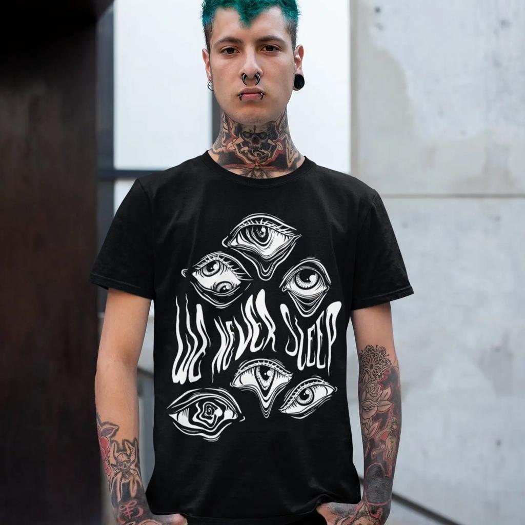 Psychedelic Eyes T Shirt Trippy Dark Hippie Goth Grunge Clothing Vintage Top For Everyday Wear Versatile Stylish Homme