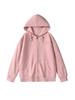 Women's Hood Collar Long Sleeve Zip Up Hoodie Loose Fit Minimalist Sweatshirt Jacket