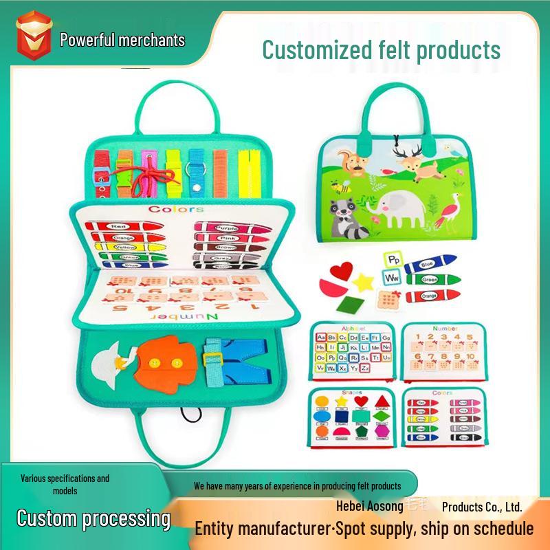 Montessori Toddler Felt Busy Board - Early Education Puzzle & Learning Tool