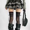 Spring And Autumn Maillard Straps Ultra-Thin Hollow Rhombus Mesh Socks Women'S Knee Socks Lace Spice Girls Stockings Pile Stockings