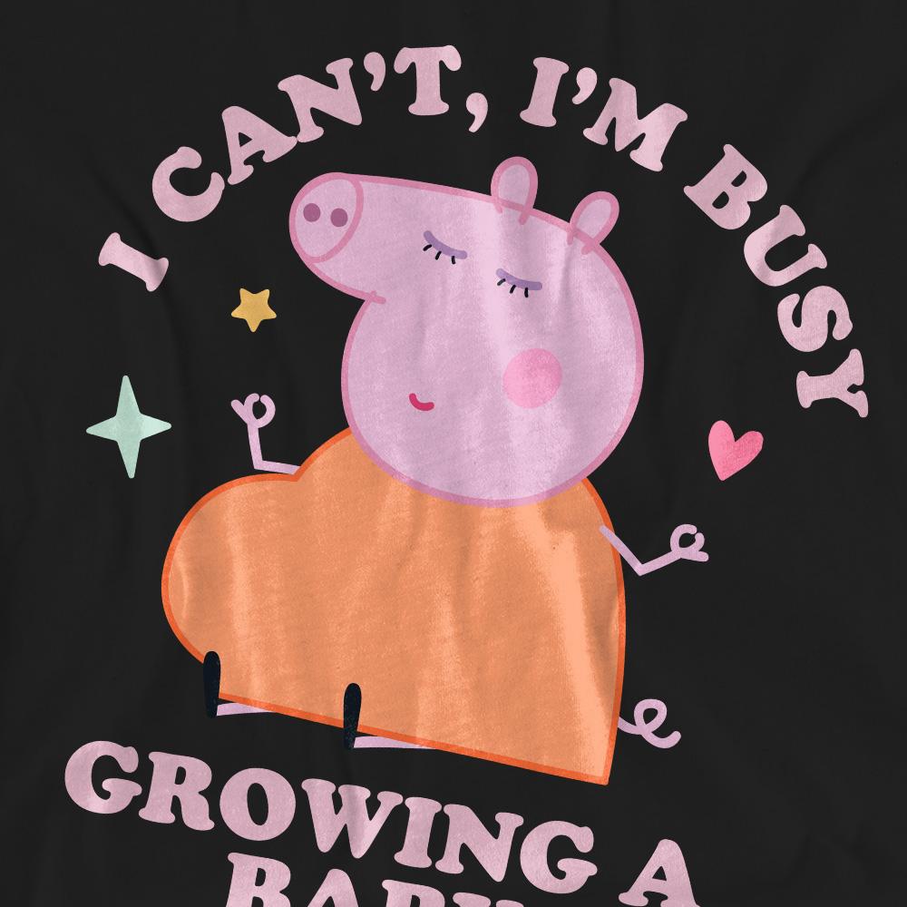 Peppa Pig Unisex Adult Busy Growing A Baby Mummy Pig T-Shirt