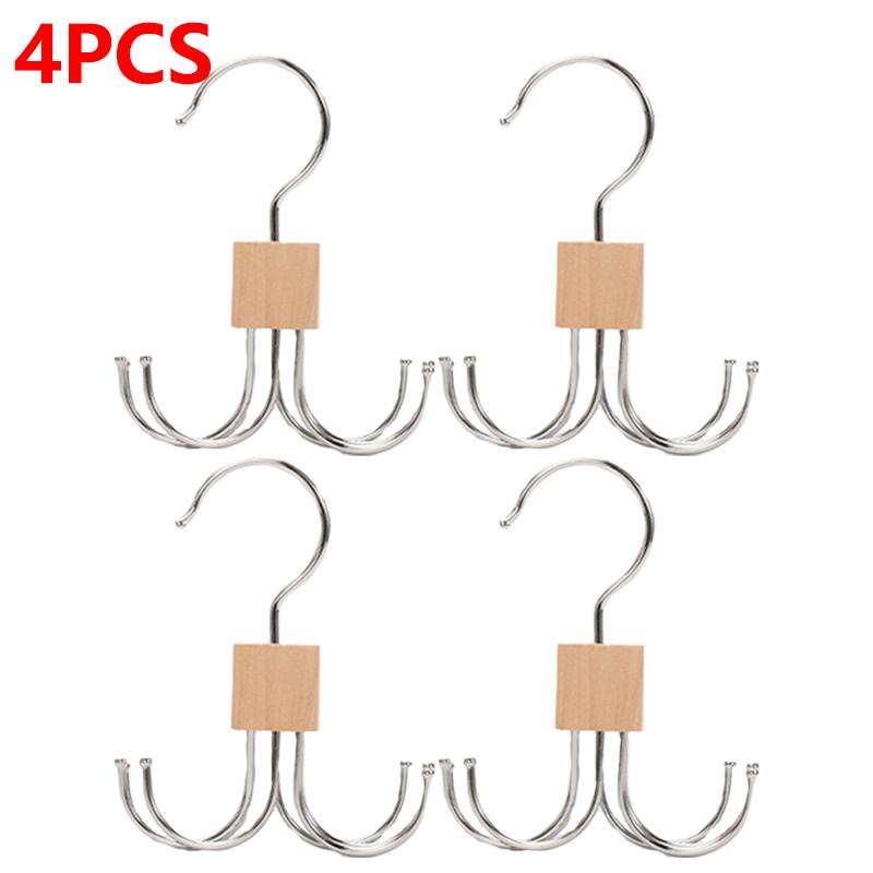 360° Rotating Tie Rack Storage Hanger Hook Multi-Claw Bag 6 Claws Hook Holder for Scarves Belt Ties Household Closet Accessories