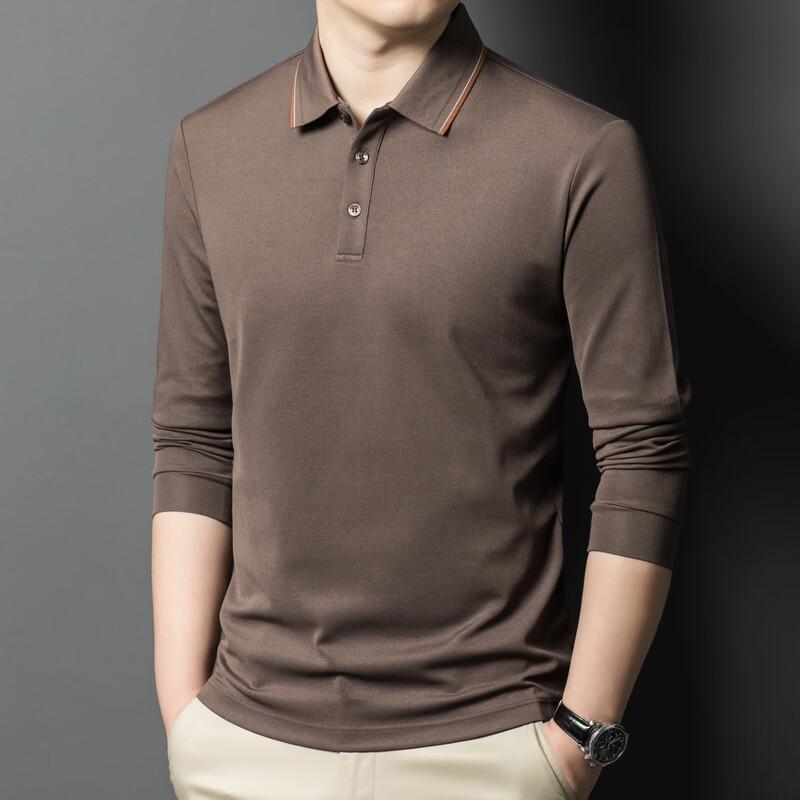 Yiliteng Men s Business Casual Long-Sleeve Polo Shirt YTMYYP552 2XL