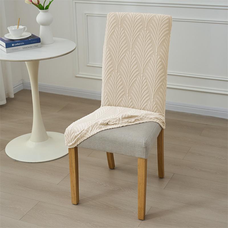 1PC Leaves Jacquard  Dining Room Chair Covers Stretch Chair Slipcover Washable Kitchen Seat Protector for Wedding Party Banquet