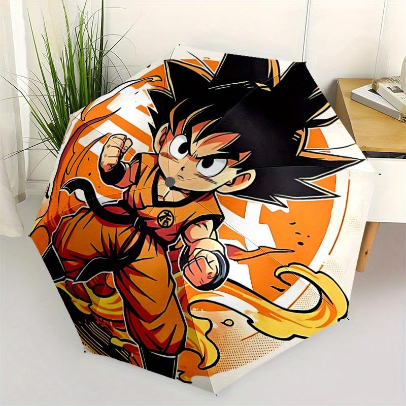 1pc Goku Dragon Ball Automatic Umbrella - Foldable with 8 Iron Ribs, Portable for Outdoor, Gift, Outdoor Umbrell, Playful Accessory122