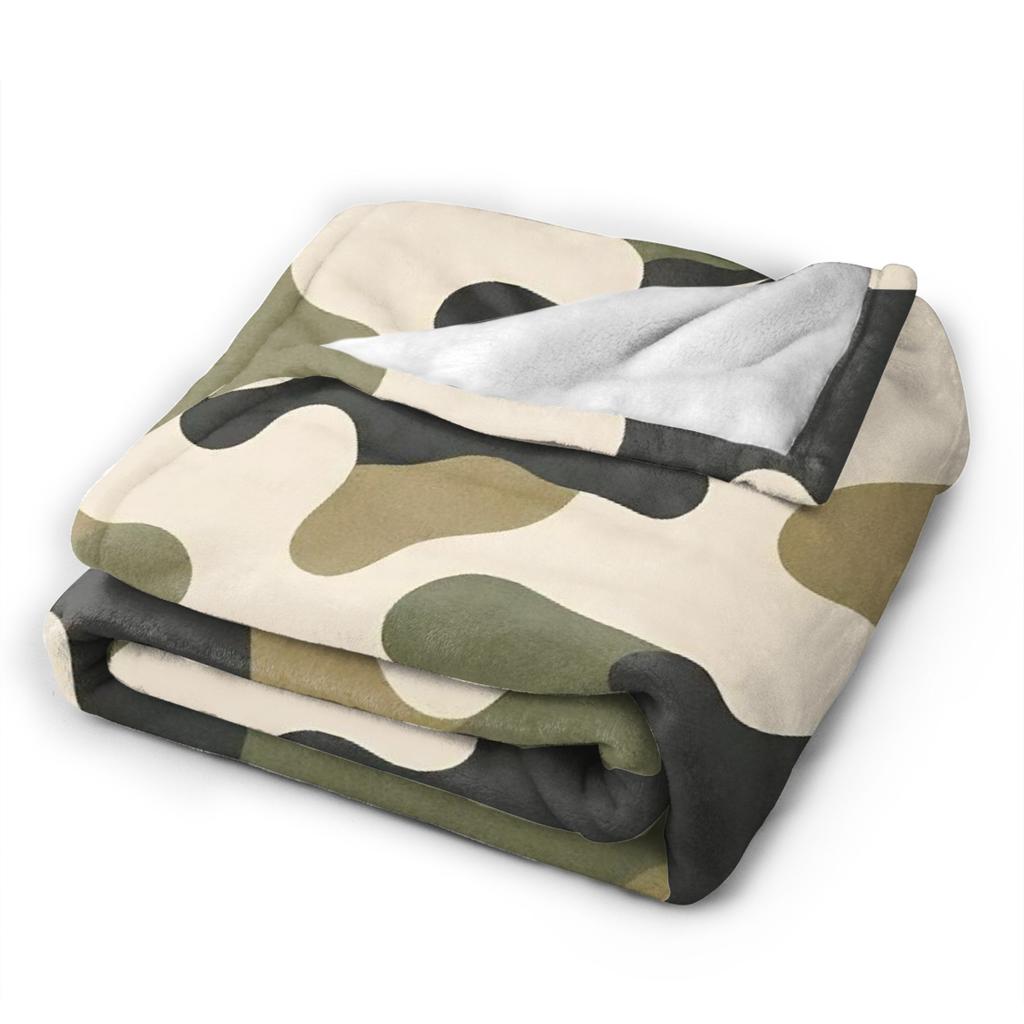 Super Warm Blanket Kids Camping Green And Brown Camo Bedding Throws Flannel Bedspread For Home Decor Graphic Sofa Bed Cover