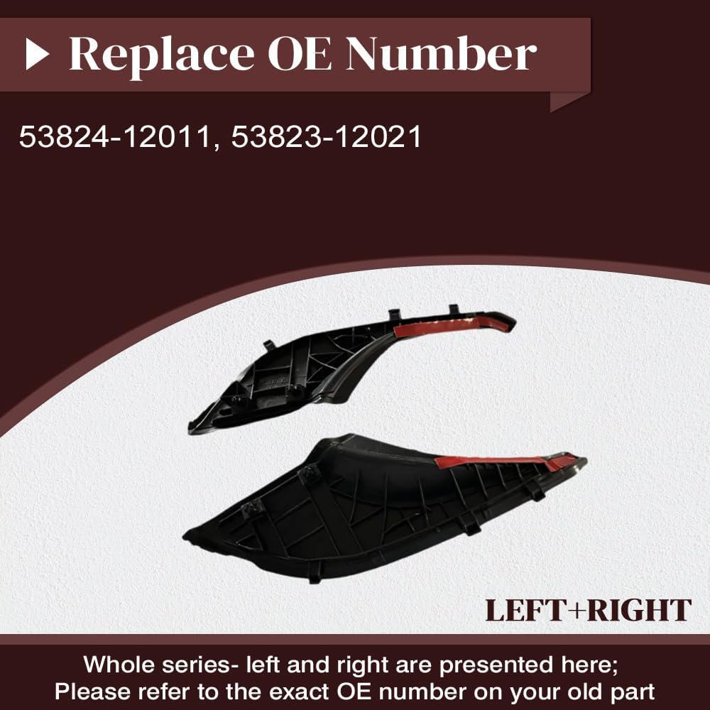 Front Fender to Cowl Side Seal Trim Cover, Replaces 53824-12011, 53823-12021, Compatible with Toyota Corolla Japan Axio 2012–2014, 2 pcs