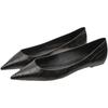 Fashion Women Flats Black Shoes for Lady Big Size 43 44 Pointed Head Pu Leather Stone Pattern Spring Autumn 2025
