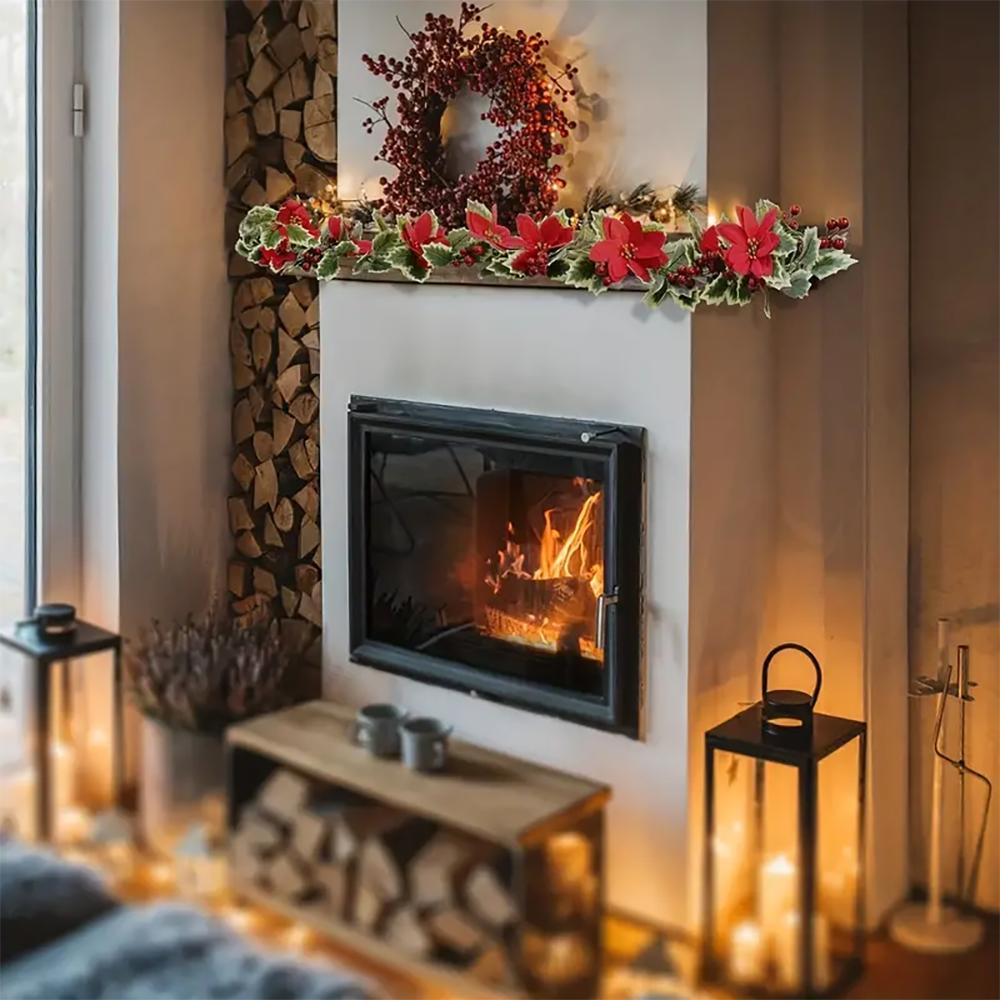 Artificial Christmas Garland Perfect For Festive Atmosphere Ideal For Christmas Anniversary Wedding Birthday Wall Arch Deco