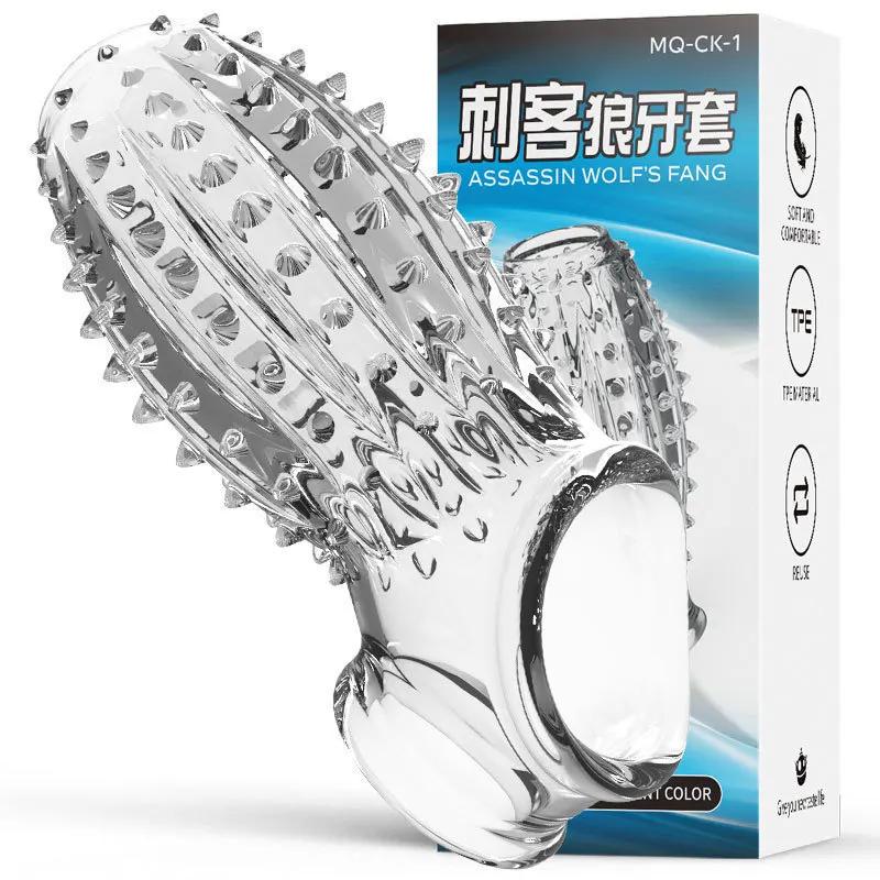 Penis Cock Sleeve Male Sex Toy Penis Enlarger Extender for Men Realistic Dildo Penis Ring To Lock The Sperm Male Sex Products