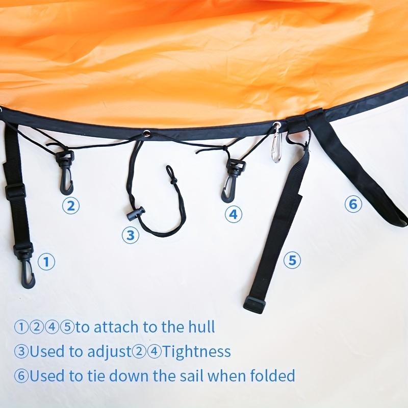KOETSU Kajak Boot Windpaddel Segel Kit Popup Brett Segel Rudern Abwind Boot Windpaddel mit Klarem Fenster Kajak Zubehör