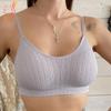 Top Tubolare Sportivo a U Traspirante Crop Lingerie Intimo Sexy Senza Ferretto Bralette Senza Cuciture Reggiseno da Donna Imbottito Top da Notte Reggiseno