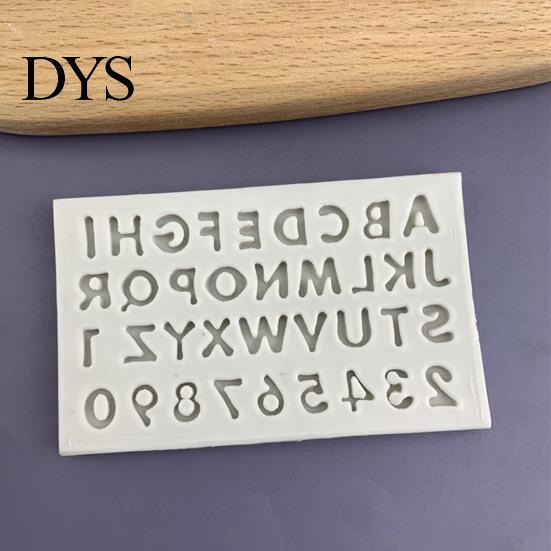Easy Clean Silicone Dessert Molds Alphabet Number Mold for Cake Decorating, Mini Letters 0-9 Fondant Baking Tool, Flexible Non-stick Resin Craft