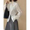 Juzhi Women's Commuter Lapel Long Sleeve Shirt - Spring Style (5002)