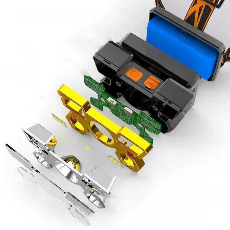 

ABS Headlamp USB Charging Strong Light Long Distance Camping Headlight for Night Riding Night