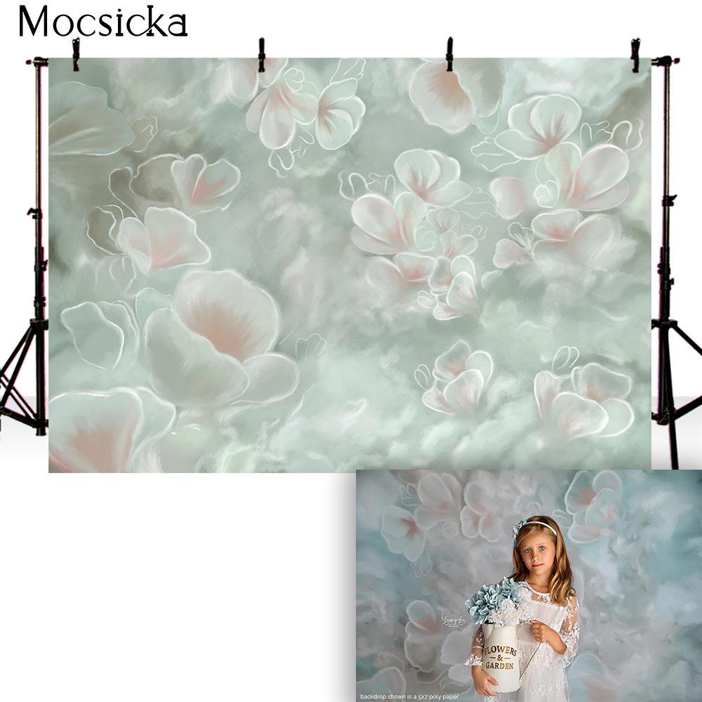 Newborn Floral Backdrop for Photography Children Baby Birthday Portrait Abstract Flower Photo Background Little Girls Photocall
