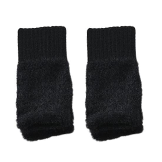 Half Finger Gloves Women Long Fingerless Gloves Fleece-Lined Touchscreen Knitted