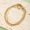 CARLIDANA New Style Three Layering Bracelets Dainty Simple Rope Chain Wear Stainless Steel No Fade Jewelry