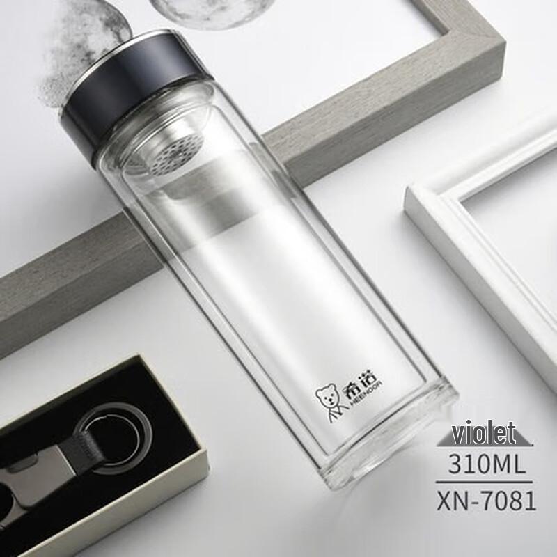 XINUO Double Wall Glass Tea Infuser Mug