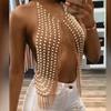Pearl Necklace Ins Style Pearl Ornament Women's Tassel Special Chest Necklace Body Chains Accessories