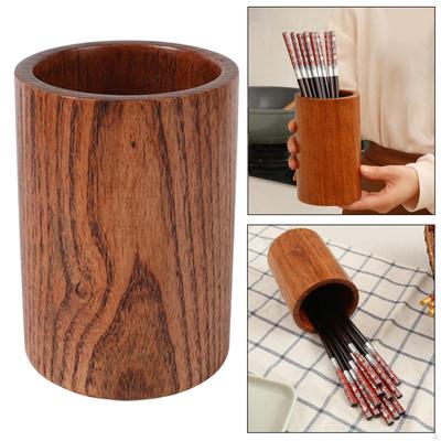 Porta bacchette Porta posate da cucina Portatile in legno Grande capacità Stand portaoggetti per decorazione