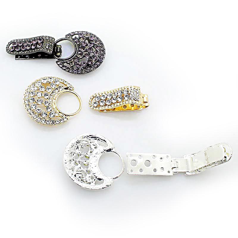 1PC Duckbill Buckle Overcoat Decor Shiny Rhinestone Fashion Metal Button Originality Cardigan Button Clothing Accessory