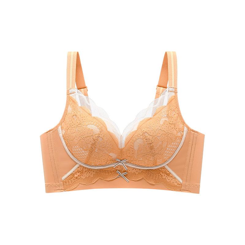 

Adjustable Bra Women s Gathering Bra Strapless Bra No Steel Ring Bra No Trace Bra Push Up Bra 36/80A помаранчевий