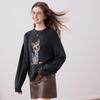 betu Women's Cute Pet Print Long Sleeve Knit Sweater