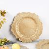 12.59" Gold Charger Plates Chargers With Floral Reef Plastic Round Ruffled Rim Dinner For Dinner Wedding Party Decoration
