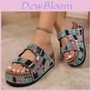 Summer Beach Sandals With Thick Bottom Water Drip Diamonds For Women