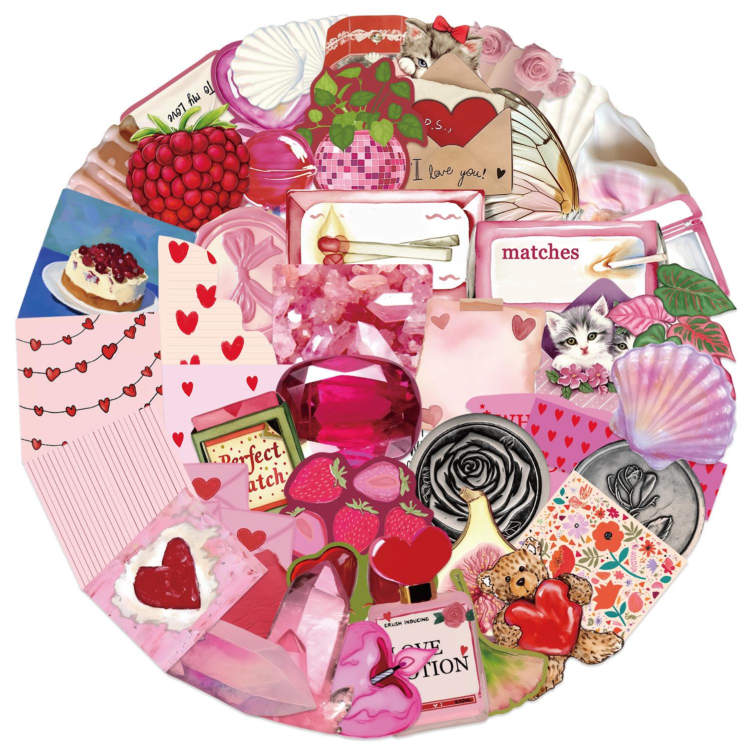 

50Pcs Y2K Pink Girl Graffiti Stickers Decorative Guitar Computer Laptop Luggage DIY Waterproof Stickers